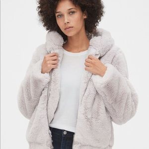 Gap Faux-Fur Hooded Jacket NWOT size S